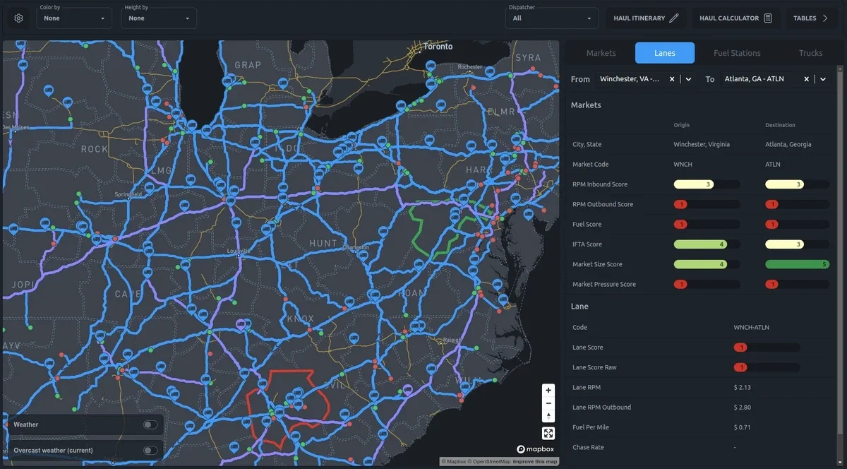 Map dashboard for freight logistics, image 4