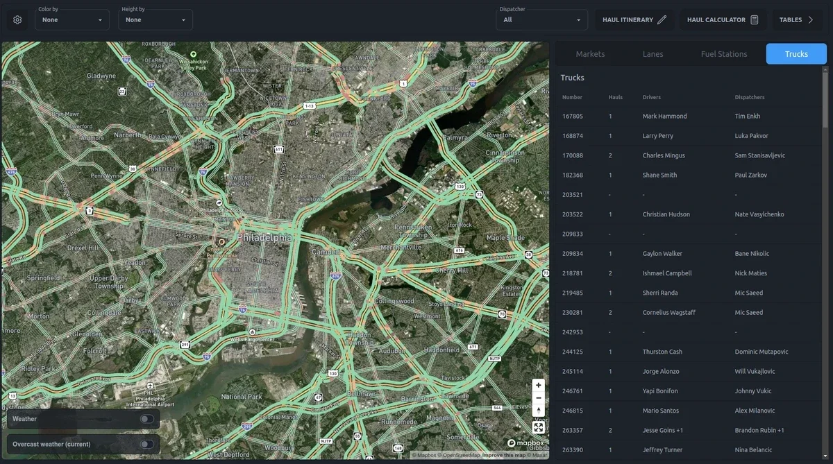 Map dashboard for freight logistics, image 5
