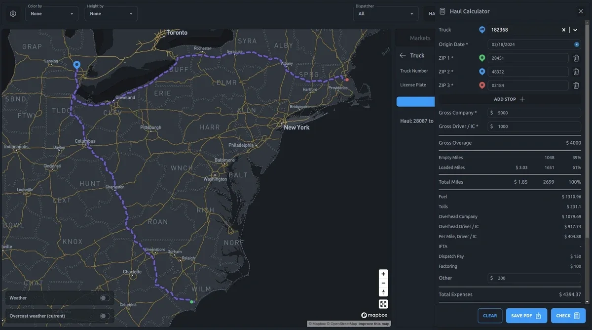 Map dashboard for freight logistics, image 6