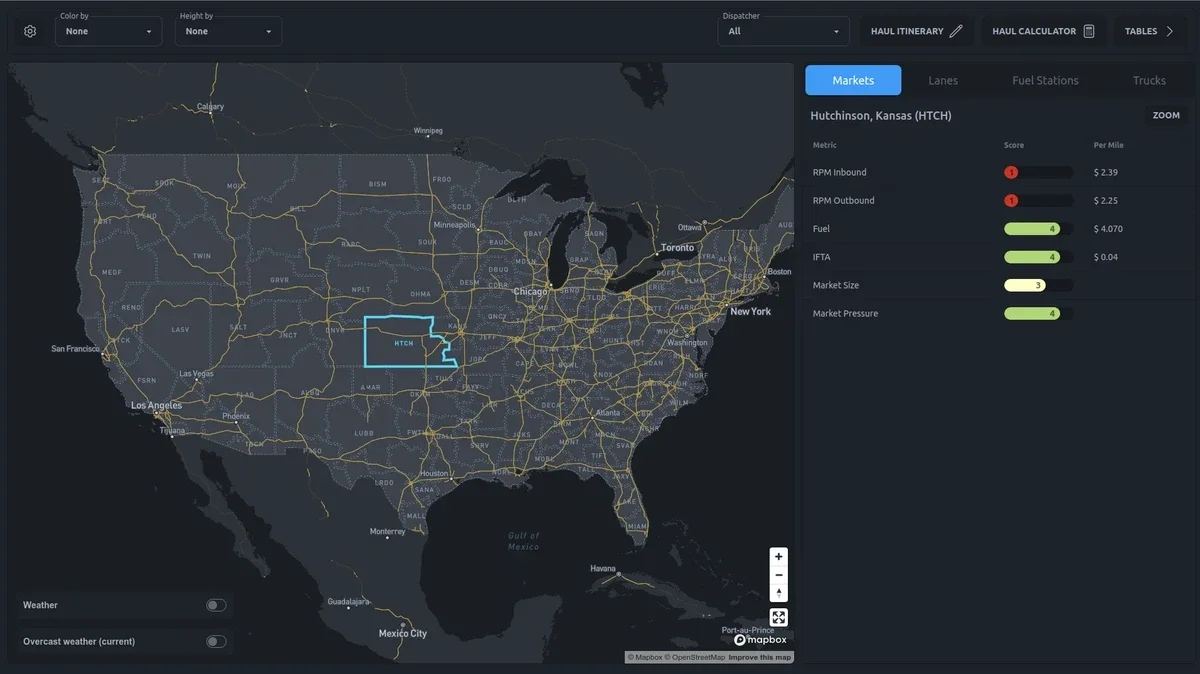 Map dashboard for freight logistics, image 9
