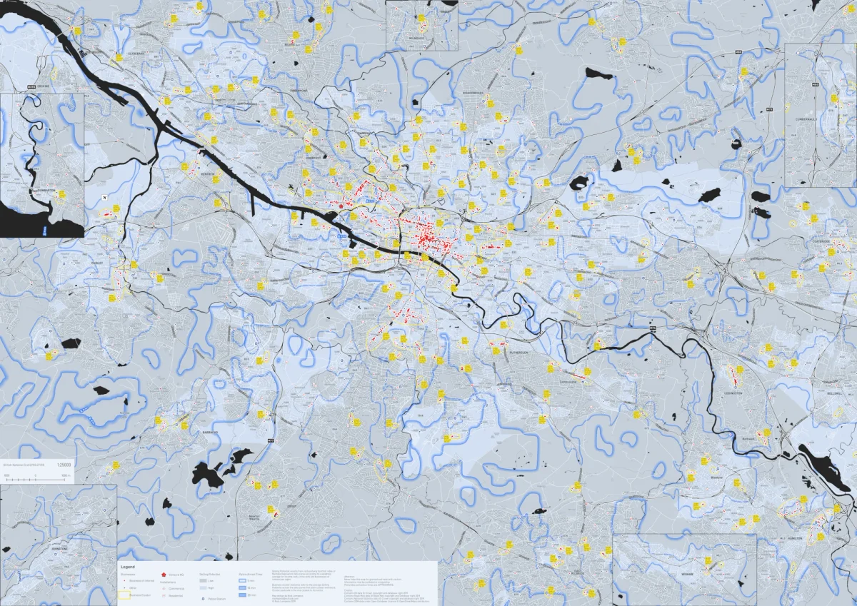 Market penetration map for a security provider