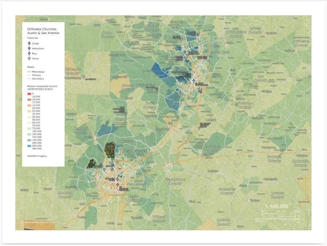 Site-selection maps for a church in Texas, image 4