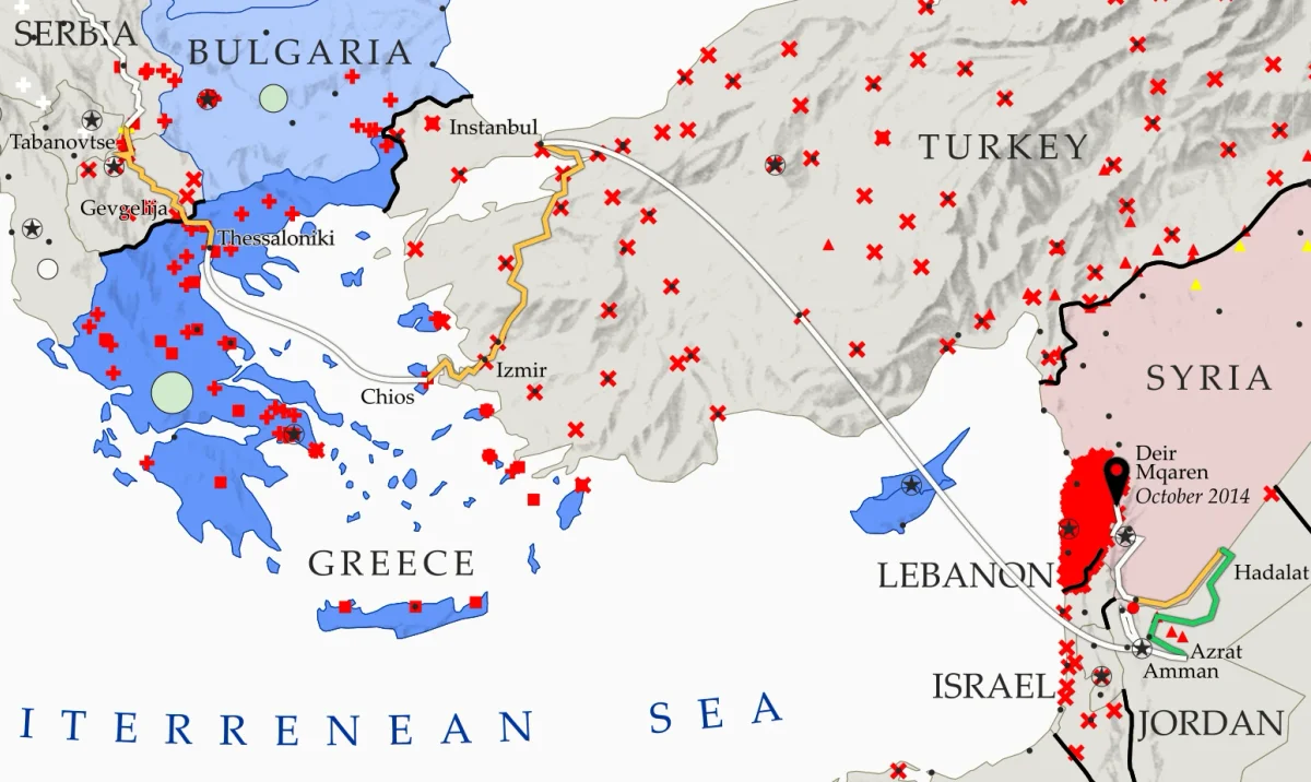 Immigration map with handmade shading, image 2