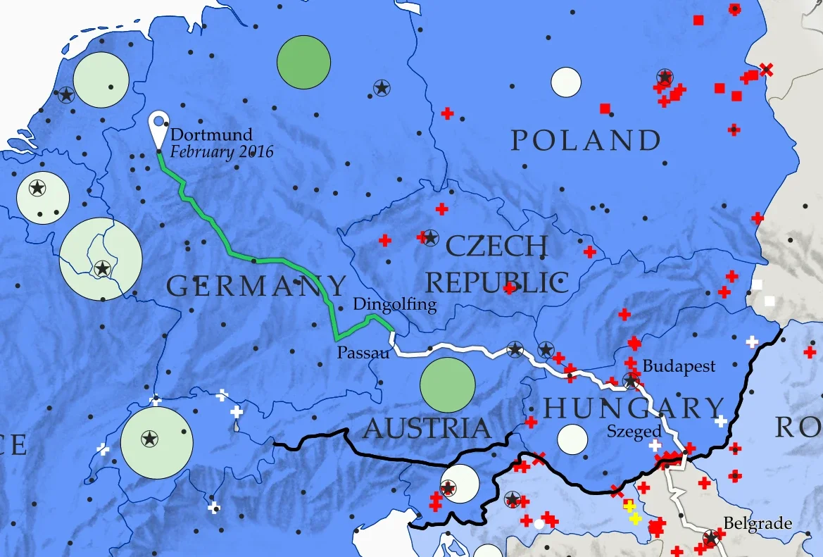Immigration map with handmade shading, image 3