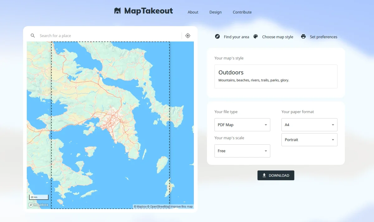 MapTakeout web map to PDF