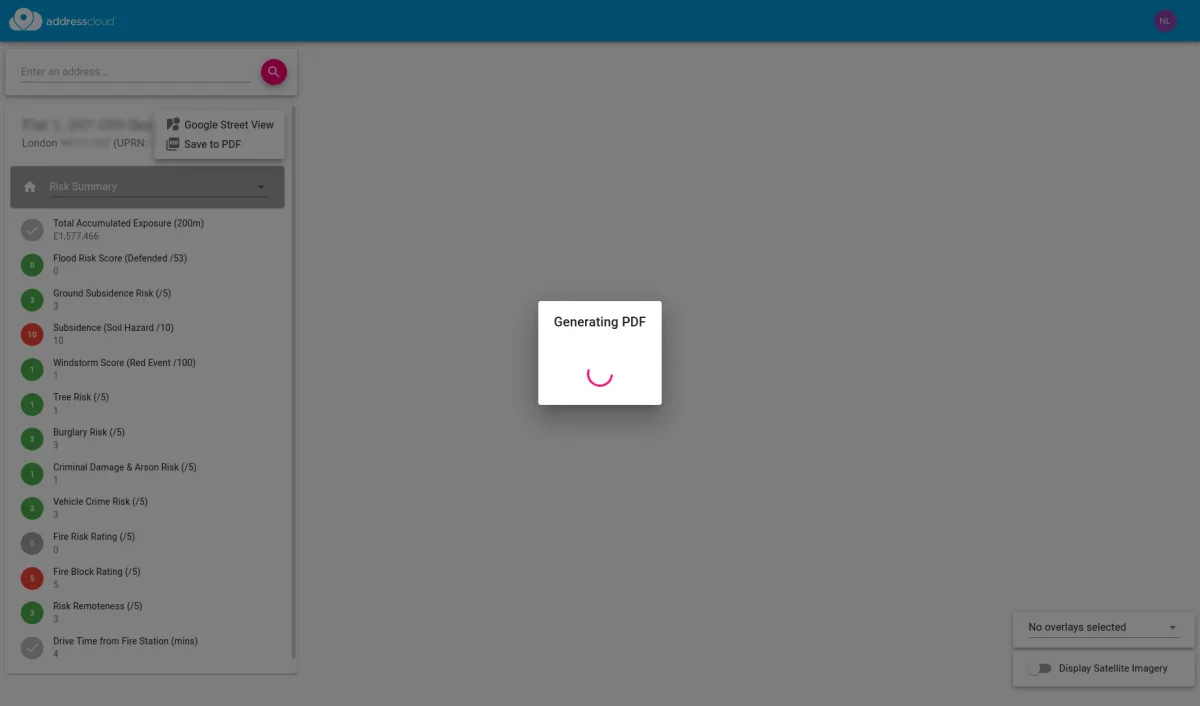 Print map reports for a risk website, image 2