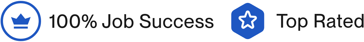 Top Rated on Upwork, 100% Job Success: my Upwork profile